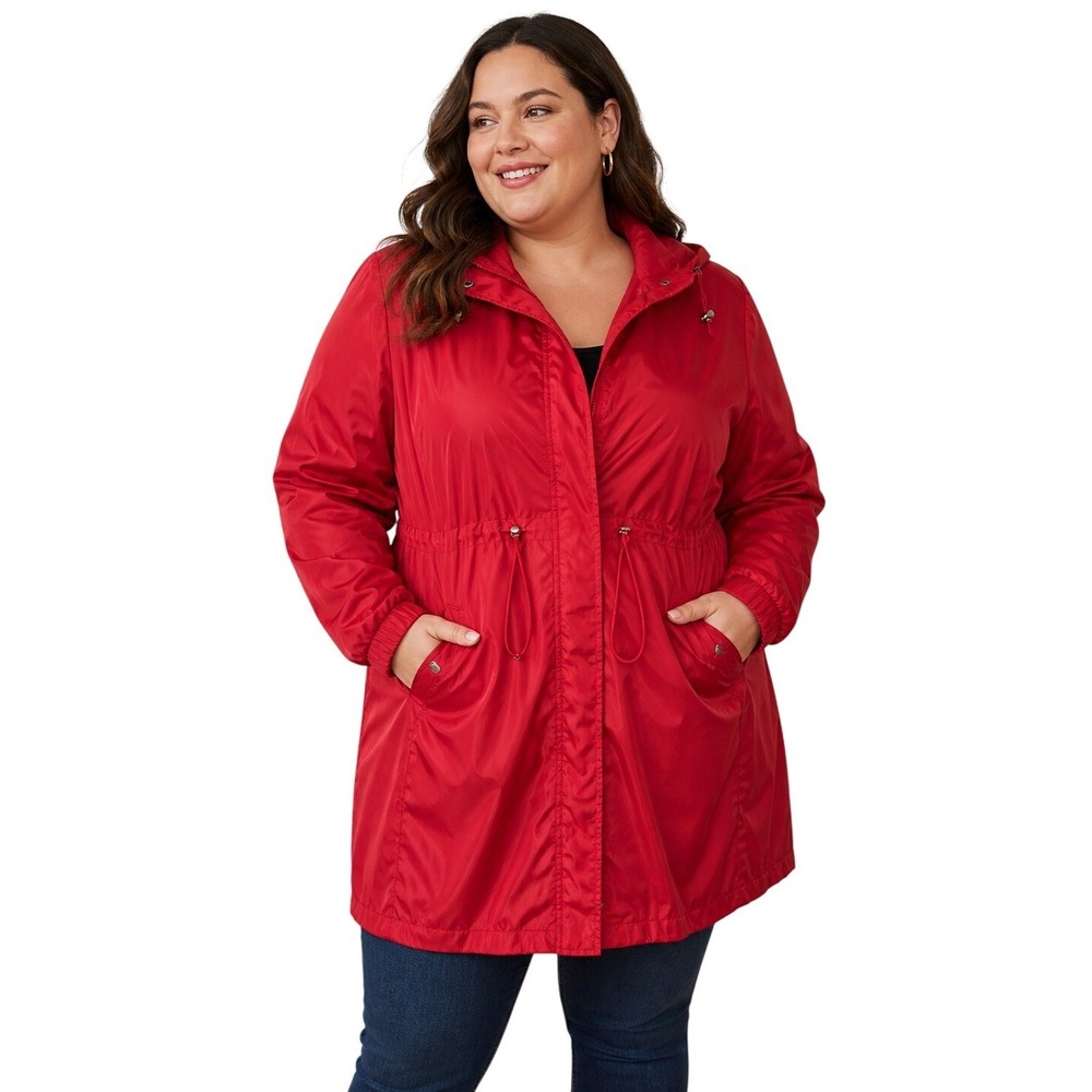 Torrid Red Anorak‎ Windbreaker Hooded Jacket Womens Plus Size 3X Hiking Gorpcore